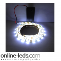 9V Battery Operated 500mm Waterproof Led Strip Cool White SMD3528