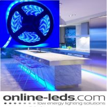 5M Blue Plug and Play - Waterproof LED Strip Lighting Kit SMD 3528 - Low Brightness