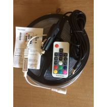 5M RGB 12V DC Set - Waterproof  RF Remote Controller LED Strip Lighting Kit SMD 3528 - Ideal For Telescopic Flag Poles