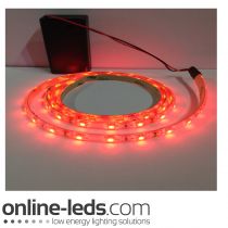 9V Battery Operated 500mm Waterproof Led Strip Red SMD3528