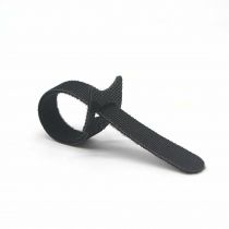 5Pcs Black Strapping Velcro Cable Ties With Buckle Band Flag Pole Strap Reusable