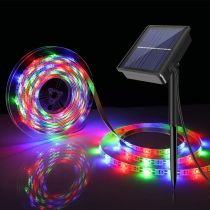 Solar Powered Colour Changing Flag Pole Led Light Strip 5M 150 LED Waterproof