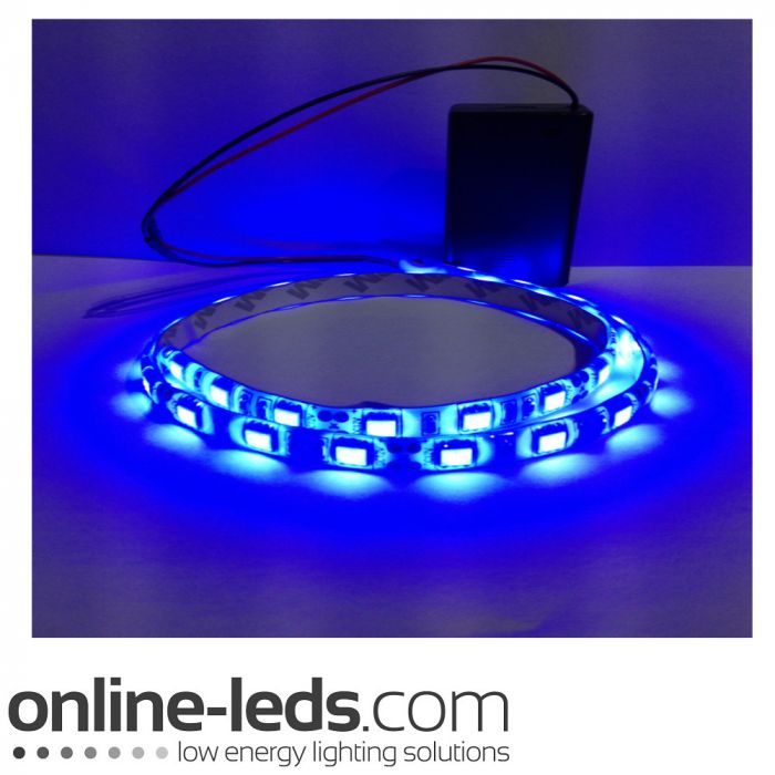 9V Battery Operated  High Brigtness 500mm Waterproof Led Strip Blue SMD5050