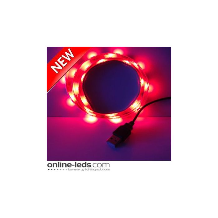 5V Red USB Led Strip Lights 1M
