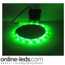 9V Battery Operated  High Brigtness 500mm Waterproof Led Strip Green SMD5050