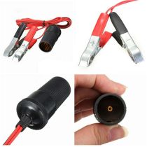 Car Battery Terminal Clamp Clip-on Cigarette Lighter Socket Power Adapter 12V