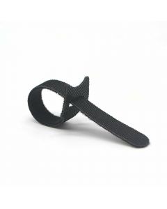5Pcs Black Strapping Velcro Cable Ties With Buckle Band Flag Pole Strap Reusable